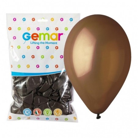 Balony Gemar 26 cm - 10" - pastelowe brązowe Brown G90/048 - 100 sztuk