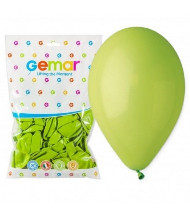 Balony Gemar 26 cm - 10" - pastelowe pistacjowe Light Green G90/011 - 100 sztuk