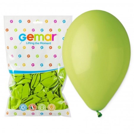 Balony Gemar 26 cm - 10" - pastelowe pistacjowe Light Green G90/011 - 100 sztuk