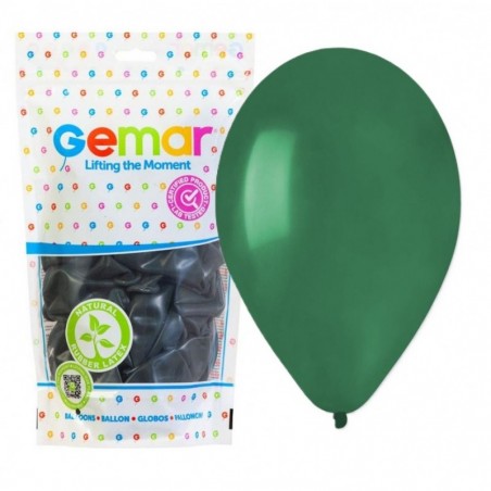 Balony Gemar 26 cm - 10" pastelowe butelkowa zieleń Emerald Green G90/104 - 100 sztuk