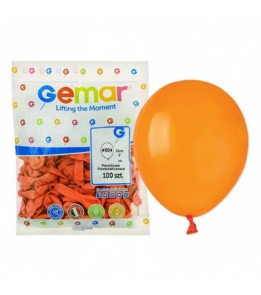 Balony Gemar 13 cm - 5" - pastelowe pomarańczowe Orange A50/004 - 100 sztuk
