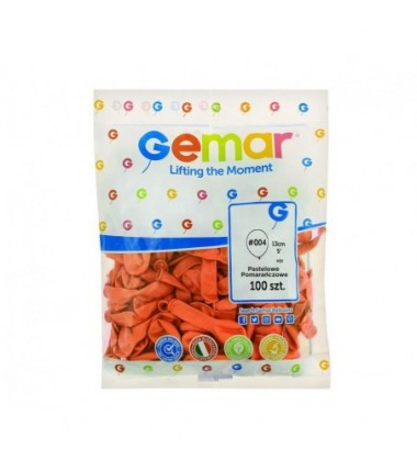 Balony Gemar 13 cm - 5" - pastelowe pomarańczowe Orange A50/004 - 100 sztuk