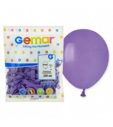 Balony Gemar 13 cm - 5" - pastelowe lawendowe Lavender A50/049 - 100 sztuk