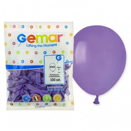 Balony Gemar 13 cm - 5" - pastelowe lawendowe Lavender A50/049 - 100 sztuk