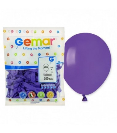 Balony Gemar 13 cm - 5" - pastelowe fioletowe Purple A50/008 - 100 sztuk
