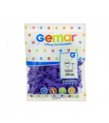 Balony Gemar 13 cm - 5" - pastelowe fioletowe Purple A50/008 - 100 sztuk