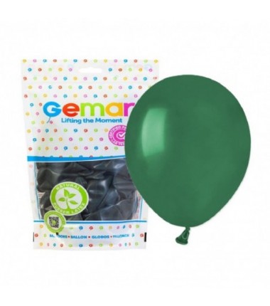 Balony Gemar 13 cm - 5" - pastelowe butelkowa zieleń Emerald Green A50/104 - 100 sztuk