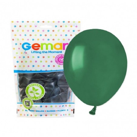 Balony Gemar 13 cm - 5" - pastelowe butelkowa zieleń Emerald Green A50/104 - 100 sztuk