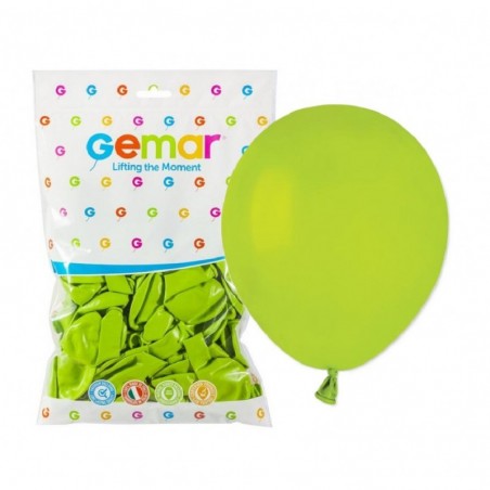Balony Gemar 13 cm - 5" - pastelowe pistacjowe Light Green A50/011 - 100 sztuk