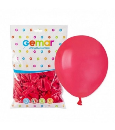 Balony Gemar 13 cm - 5" - pastelowe czerwone Red A50/005 - 100 sztuk