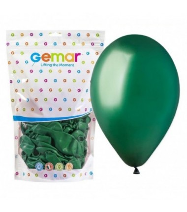 Balony Gemar 33 cm - 13" - pastelowe butelkowa zieleń Emerald Green G120/104 - 50 sztuk