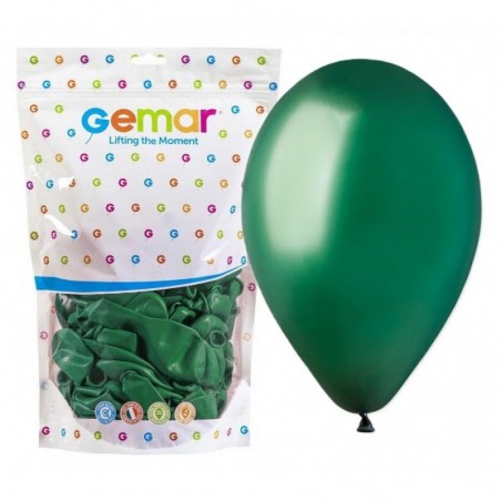 Balony Gemar 33 cm - 13" - pastelowe butelkowa zieleń Emerald Green G120/104 - 50 sztuk