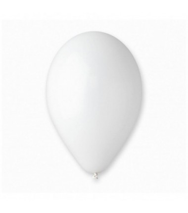 Balony Gemar 26 cm - 10" -  pastelowe białe White G90/001 - 50 sztuk