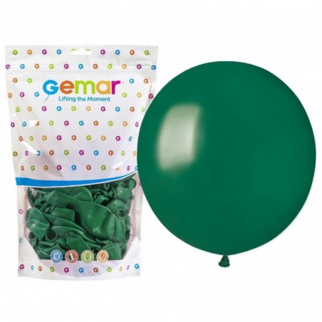 Balony Gemar 48 cm - 19" - pastelowy butelkowa zieleń Emerald Green G19/104 - 25 sztuk