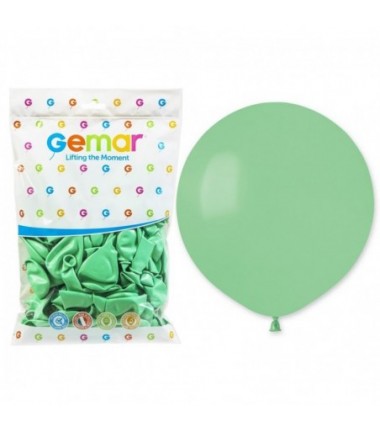 Balony Gemar 48 cm - 19" - pastelowy zielony miętowy (macaron) Mint Green G19/077 - 25 sztuk