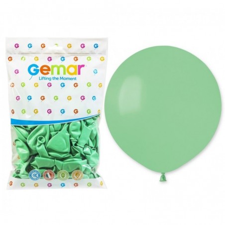 Balony Gemar 48 cm - 19" - pastelowy zielony miętowy (macaron) Mint Green G19/077 - 25 sztuk