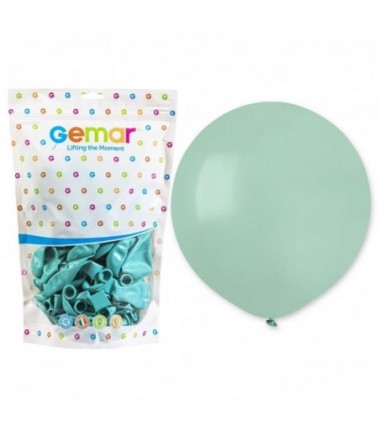 Balony Gemar 48 cm - 19" - pastelowy turkusowo-zielony (Zielony Bora) (macaron) Aquamarine G19/050 - 25 sztuk