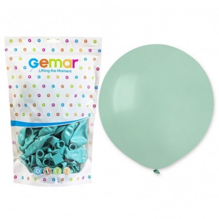 Balony Gemar 48 cm - 19" - pastelowy turkusowo-zielony (Zielony Bora) (macaron) Aquamarine G19/050 - 25 sztuk