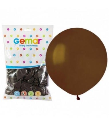 Balony Gemar 48 cm - 19" - pastelowy brązowy Brown G19/048 - 25 sztuk