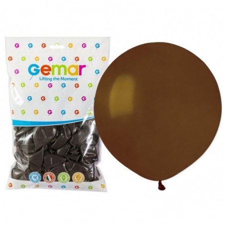 Balony Gemar 48 cm - 19" - pastelowy brązowy Brown G19/048 - 25 sztuk