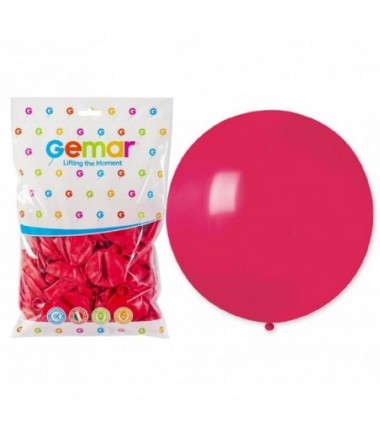 Balony Gemar 48 cm - 19" - pastelowy czerwony Red G19/005 - 25 sztuk