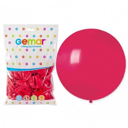 Balony Gemar 48 cm - 19" - pastelowy czerwony Red G19/005 - 25 sztuk