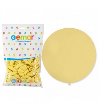 Balony Gemar 48 cm - 19" - musztardowy Mustard (macaron) Baby Yellow G19/043 - 25 sztuk