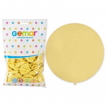 Balony Gemar 48 cm - 19" - musztardowy Mustard (macaron) Baby Yellow G19/043 - 25 sztuk