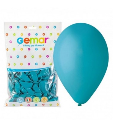 Balony Gemar 26 cm - 10" - pastelowy turkusowo-niebieski Turquoise G90/068 - 100 sztuk