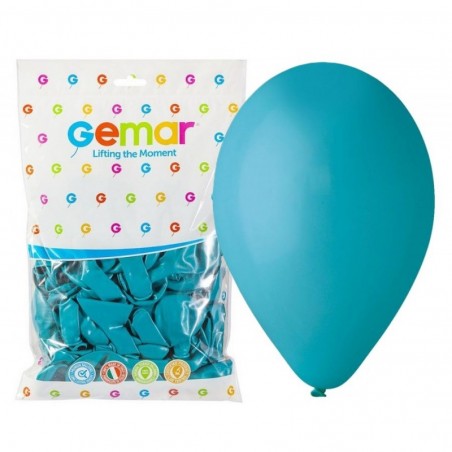Balony Gemar 26 cm - 10" - pastelowy turkusowo-niebieski Turquoise G90/068 - 100 sztuk