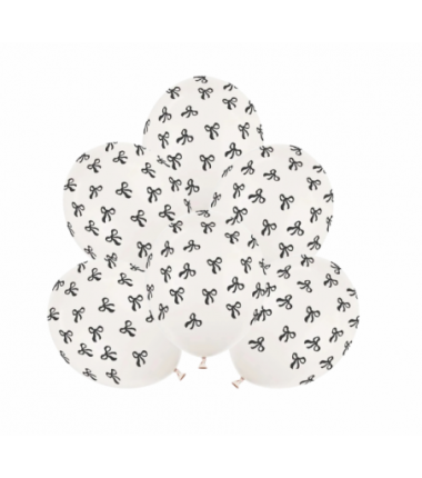 Balon nadruk 30 cm Kokardki Pastel Off-white - 6 sztuk