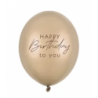 Balony nadruk Happy Birthday 30 cm - mix beżowy - 6 sztuk