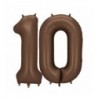 Balony foliowe Cyfra 10 - 86 cm - Mocca satynowe