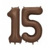 Balony foliowe Cyfra 15 - 86 cm - Mocca satynowe