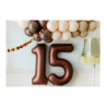 Balony foliowe Cyfra 15 - 86 cm - Mocca satynowe