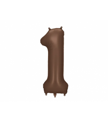 Balony foliowe Cyfra 15 - 86 cm - Mocca satynowe
