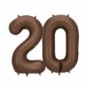 Balony foliowe Cyfra 20 - 86 cm - Mocca satynowe