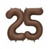 Balony foliowe Cyfra 25 - 86 cm - Mocca satynowe