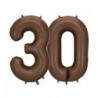 Balony foliowe Cyfra 30 - 86 cm - Mocca satynowe