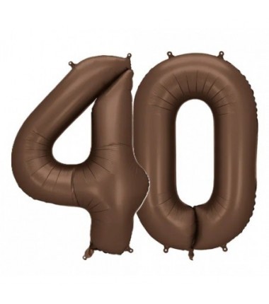 Balony foliowe Cyfra 40 - 86 cm - Mocca satynowe