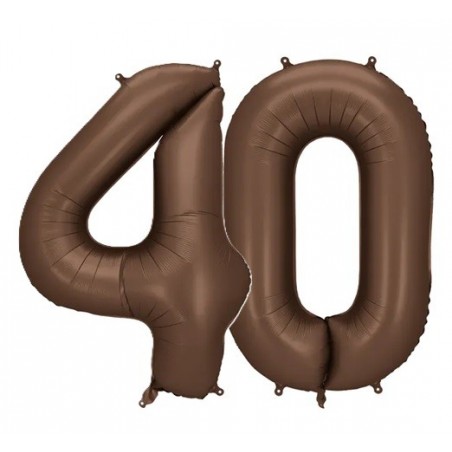 Balony foliowe Cyfra 40 - 86 cm - Mocca satynowe