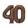Balony foliowe Cyfra 40 - 86 cm - Mocca satynowe