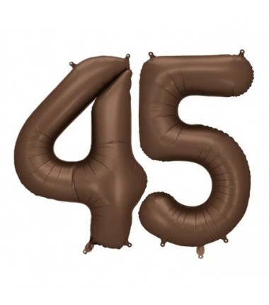 Balony foliowe Cyfra 45 - 86 cm - Mocca satynowe