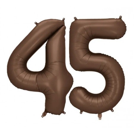 Balony foliowe Cyfra 45 - 86 cm - Mocca satynowe