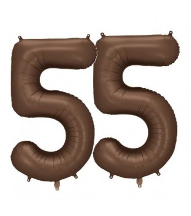 Balony foliowe Cyfra 55 - 86 cm - Mocca satynowe