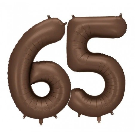 Balony foliowe Cyfra 65 - 86 cm - Mocca satynowe