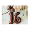 Balony foliowe Cyfra 65 - 86 cm - Mocca satynowe