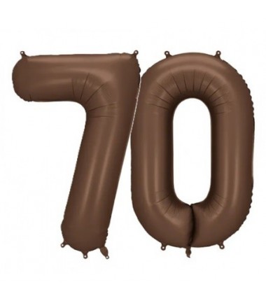 Balony foliowe Cyfra 70 - 86 cm - Mocca satynowe