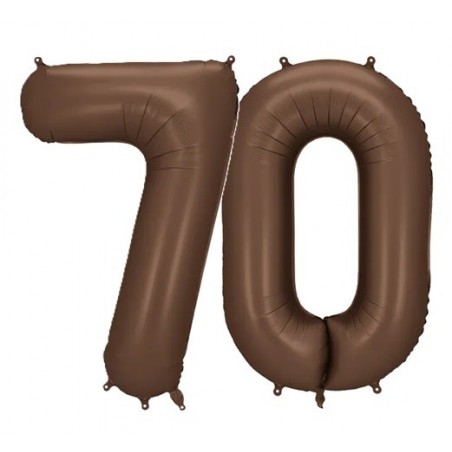 Balony foliowe Cyfra 70 - 86 cm - Mocca satynowe