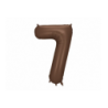 Balony foliowe Cyfra 70 - 86 cm - Mocca satynowe